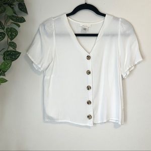 Cropped White Blouse